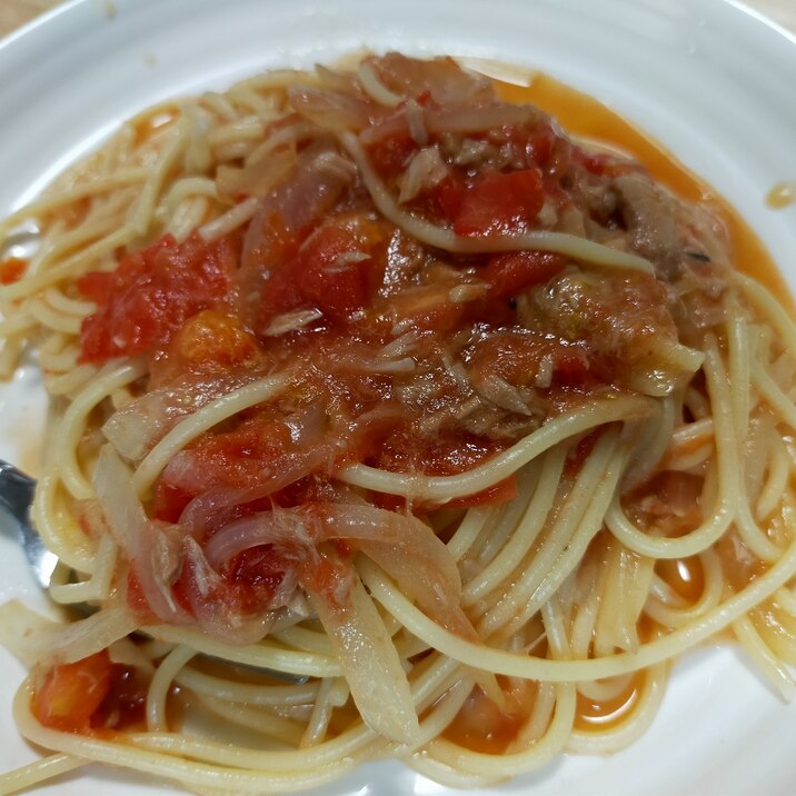 簡単！トマトとツナの和風スパゲティ
